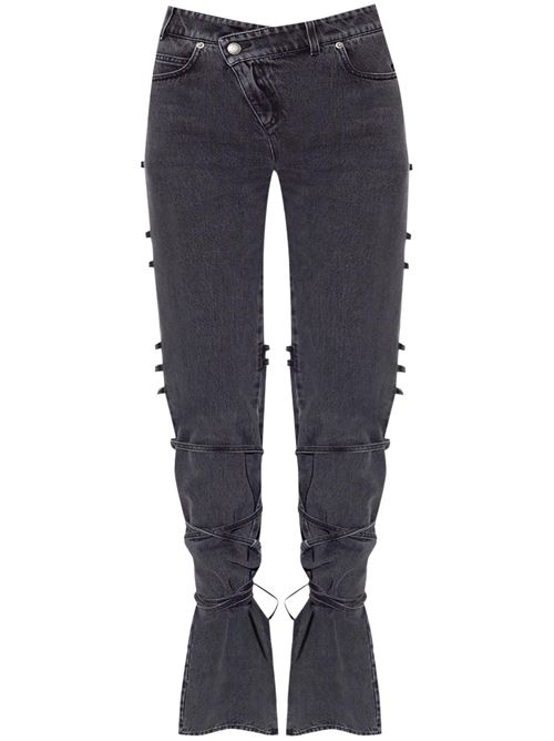 Jeans Con Dettaglio Annodato da Donna in Nero ALEXANDER MCQUEEN | 804375QMACX1307